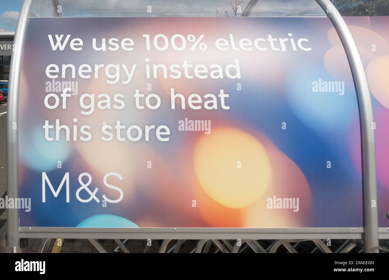 Credenziali M&S green, nessun gas utilizzato per riscaldare il nuovo negozio di Washington, Inghilterra, Regno Unito Foto Stock