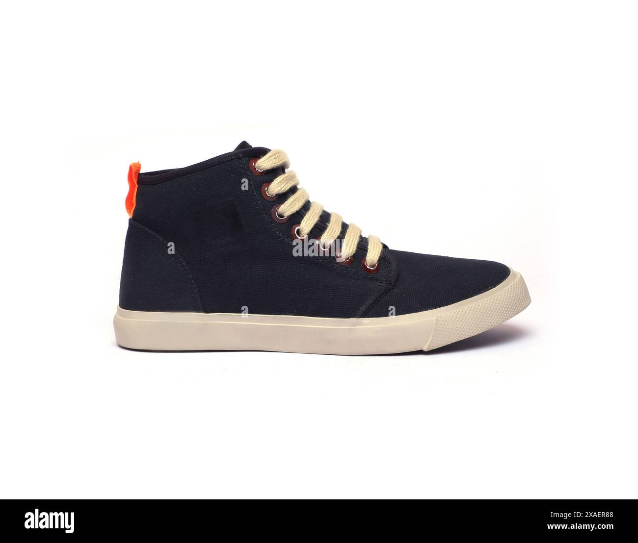 scarpe slide canvas da sneakers isolate su sfondo bianco Foto Stock