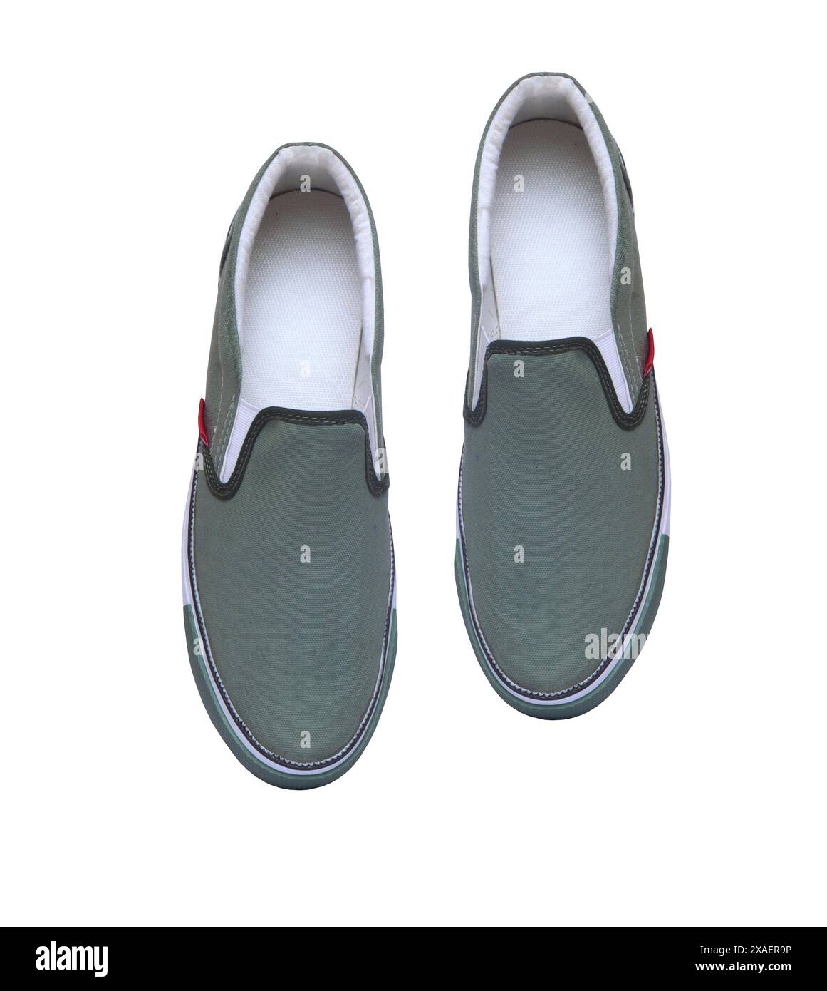 scarpe slide canvas da sneakers isolate su sfondo bianco Foto Stock