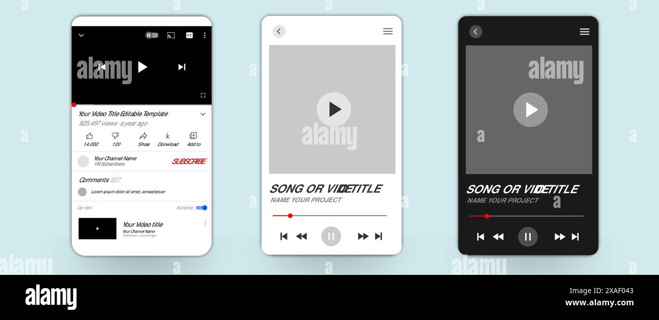 Modello modello post frame di Instagram con vettore di design in modalità chiara e in modalità scura. Vettore EPS10 Illustrazione Vettoriale