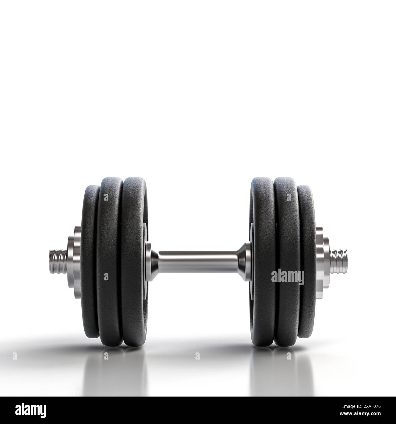 Rendering 3d con sfondo bianco isolato e manubrio metallico regolabile Foto Stock