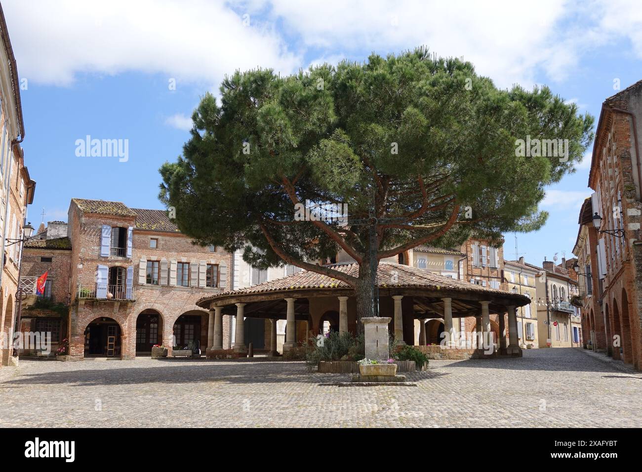 Il mercato del grano del XIX secolo ad Auvillar, Tarn-et-Garonne, Occitanie, Francia Foto Stock