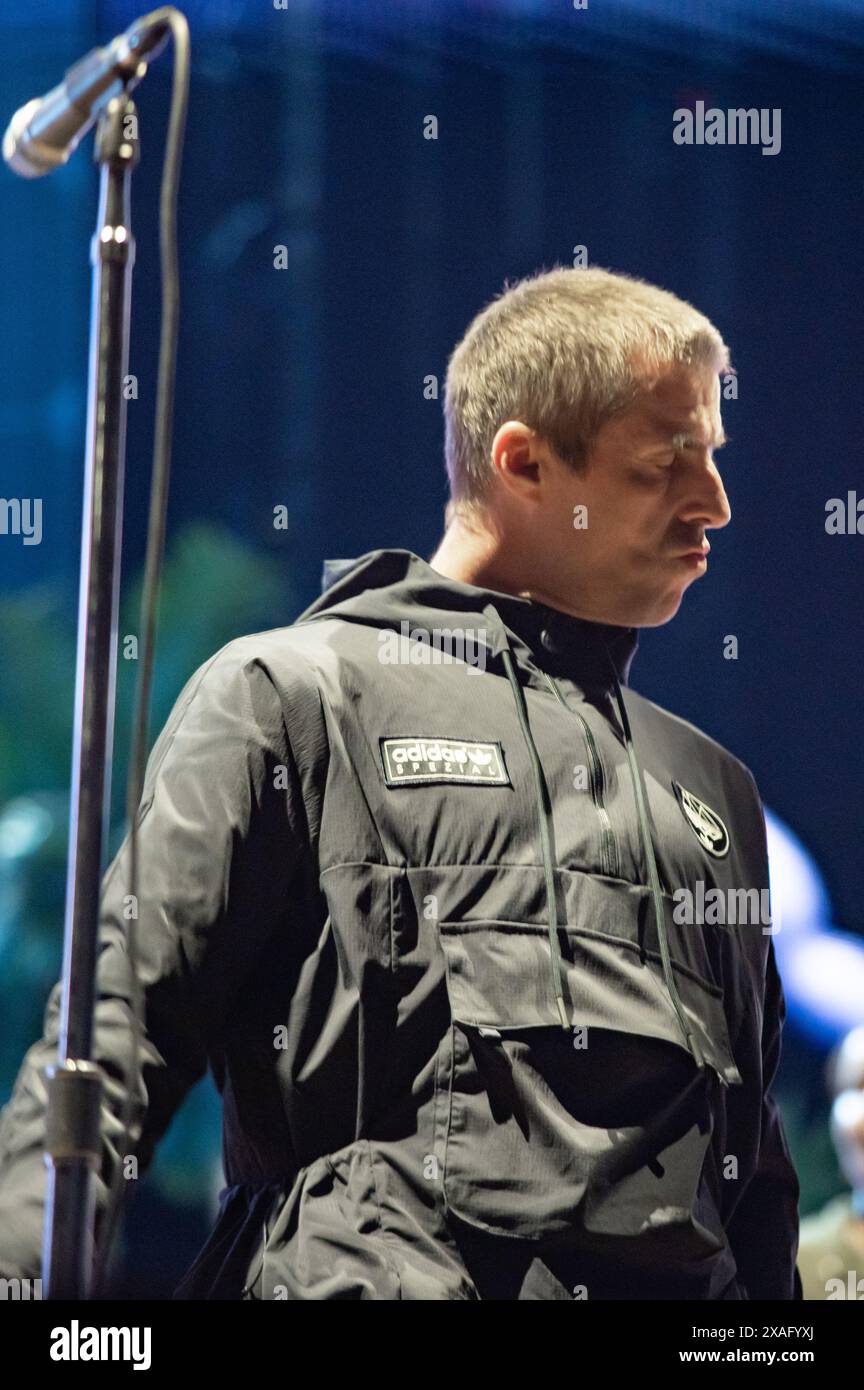 Londra, Regno Unito. 6 giugno 2024. Liam Gallagher festeggia trent'anni di Definitely Maybe all'O2 Arena. Cristina Massei/Alamy notizie in diretta Foto Stock