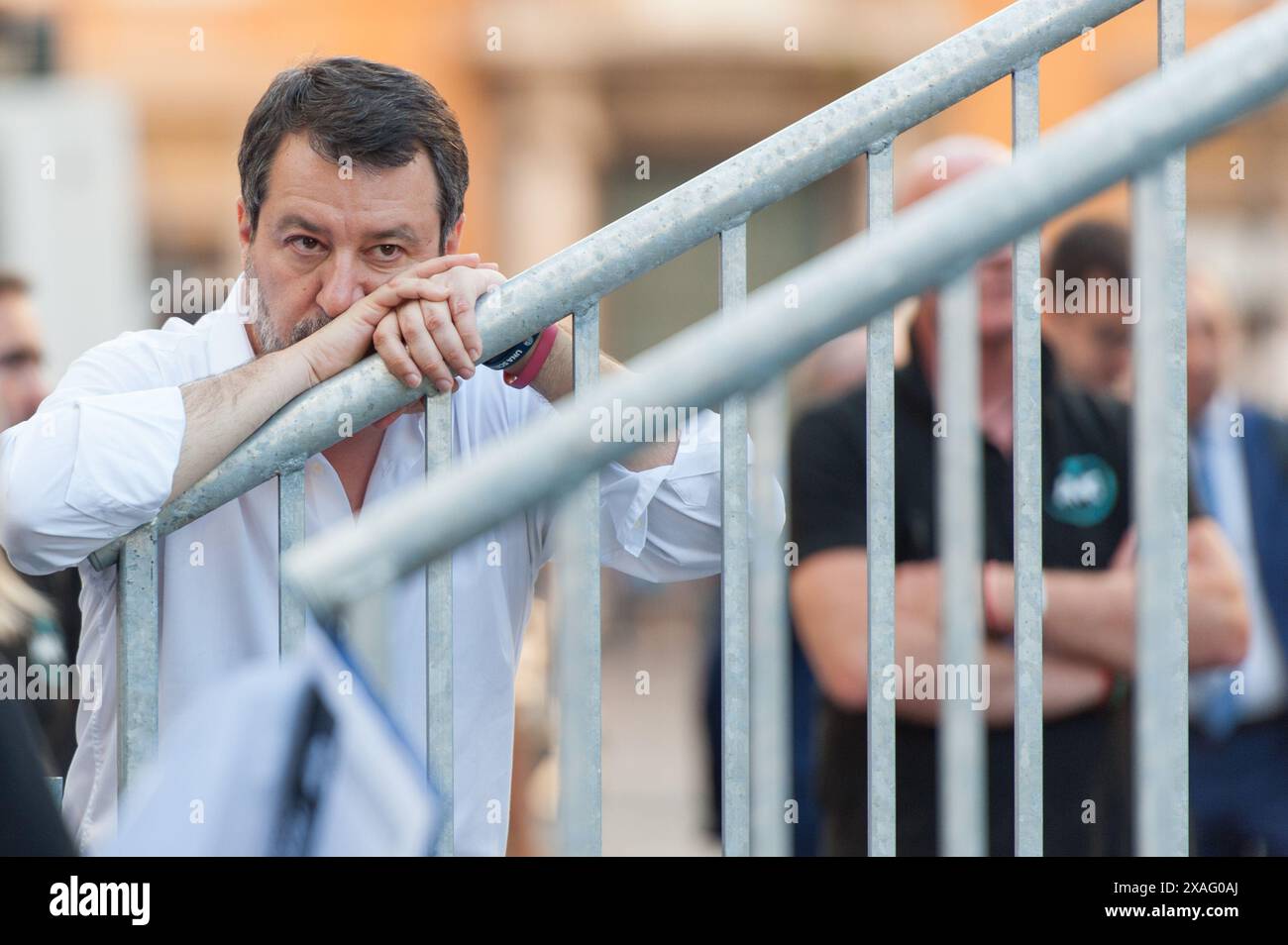 06/06/2024 Roma, manifestazione della Lega, più Italia, meno Europa. Nella foto: Matteo Salvini PS: La foto può essere utilizzata nel rispetto del contesto in cui è stata scattata, e senza intenti diffamatori del decoro delle persone rappresentate. Foto Stock