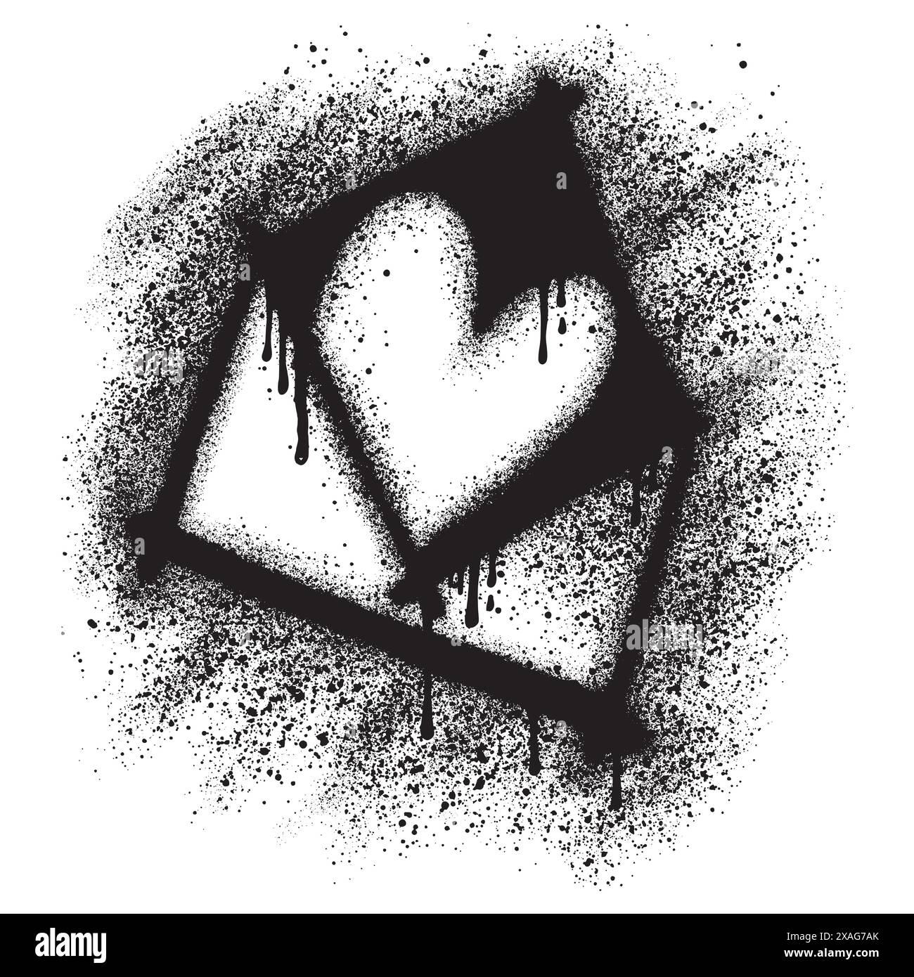 Icona di posta Graffiti verniciata a spruzzo spruzzata isolata con sfondo bianco. Illustrazione Vettoriale