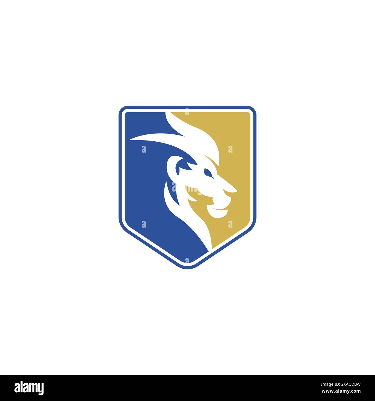 I simboli della corona reale del leone. Elegante logo Leo Animal dorato. Icona dell'identità di un marchio di lusso. EPS 10 Illustrazione Vettoriale