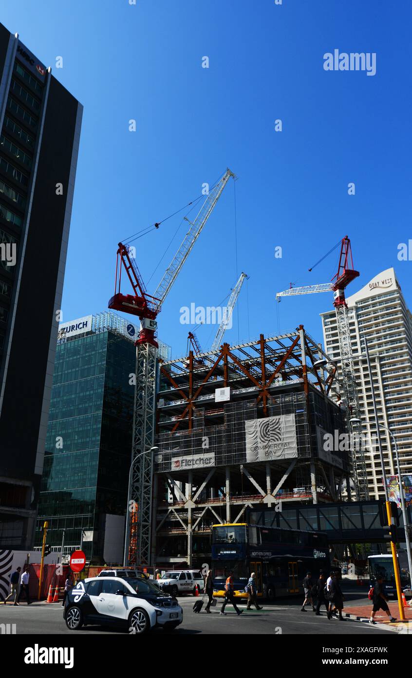 L'edificio e il centro commerciale Commercial Bay sono in costruzione. Queen Street, Auckland, nuova Zelanda. Foto Stock