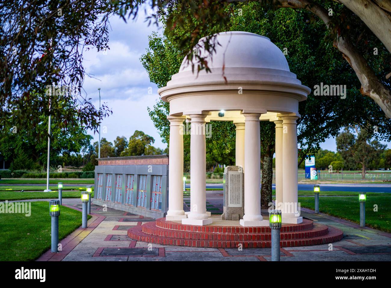Rotunda e Memorial Wall vicino all'Arco della Vittoria, Ballarat Victoria Foto Stock