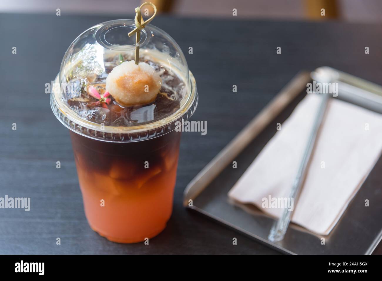 Caffè espresso Lychee nel bicchiere Foto Stock