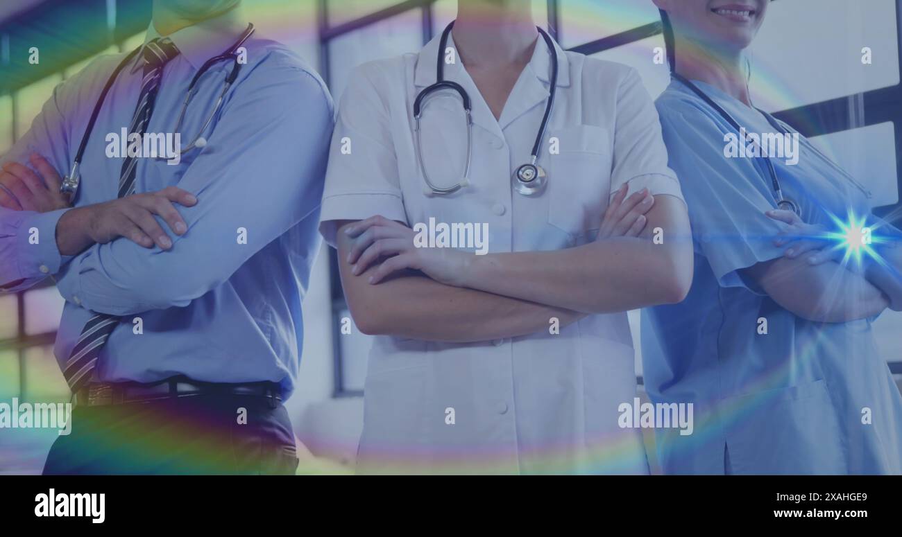 Immagine del testo STOP diabete su un gruppo di medici Foto Stock