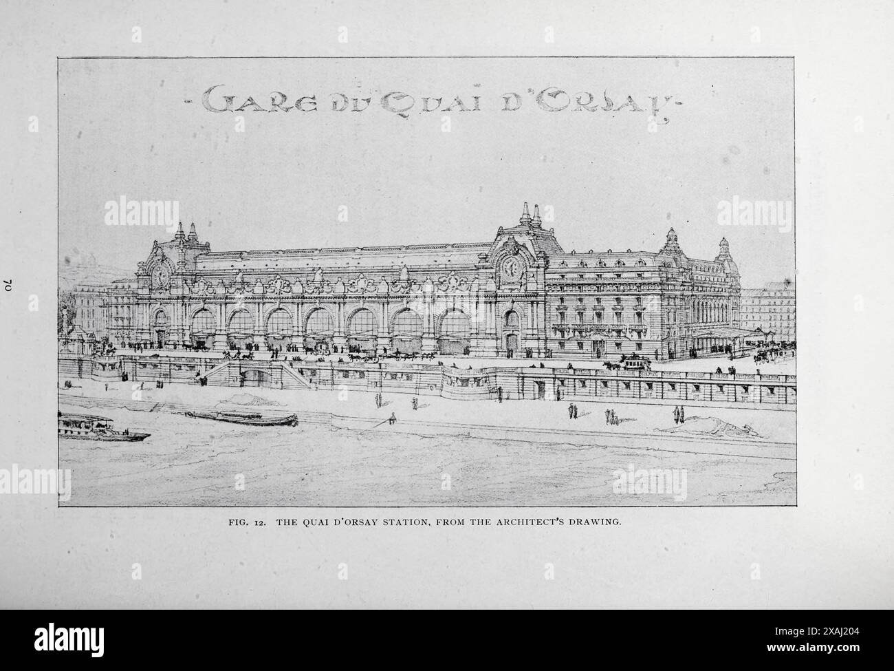 LA STAZIONE qual D'ORSAY, tratto dall'articolo dell'architetto, IL NUOVO TERMINAL DELLA FERROVIA DI ORLEANS AL QUAI DORSAY. Di Jacques Boyer. Dalla rivista Engineering dedicata al progresso industriale volume XVII 1899 The Engineering Magazine Co Foto Stock