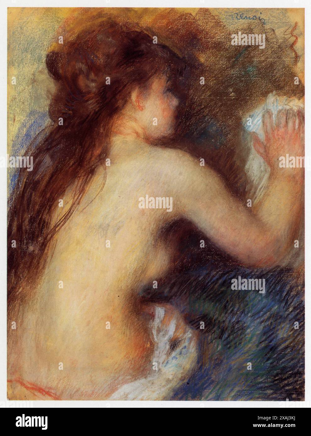 Pierre-Auguste Renoir.(1841-1919).Nu vu de dos.Pastel.1879 Foto Stock