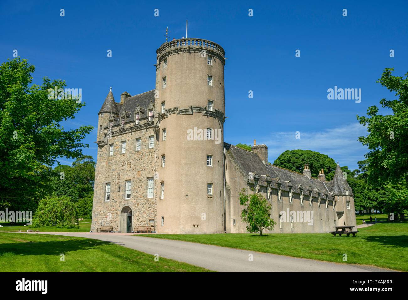 Castle Fraser and Grounds, Kemnay, Aberdeenshire, Scozia, Regno Unito. Foto Stock