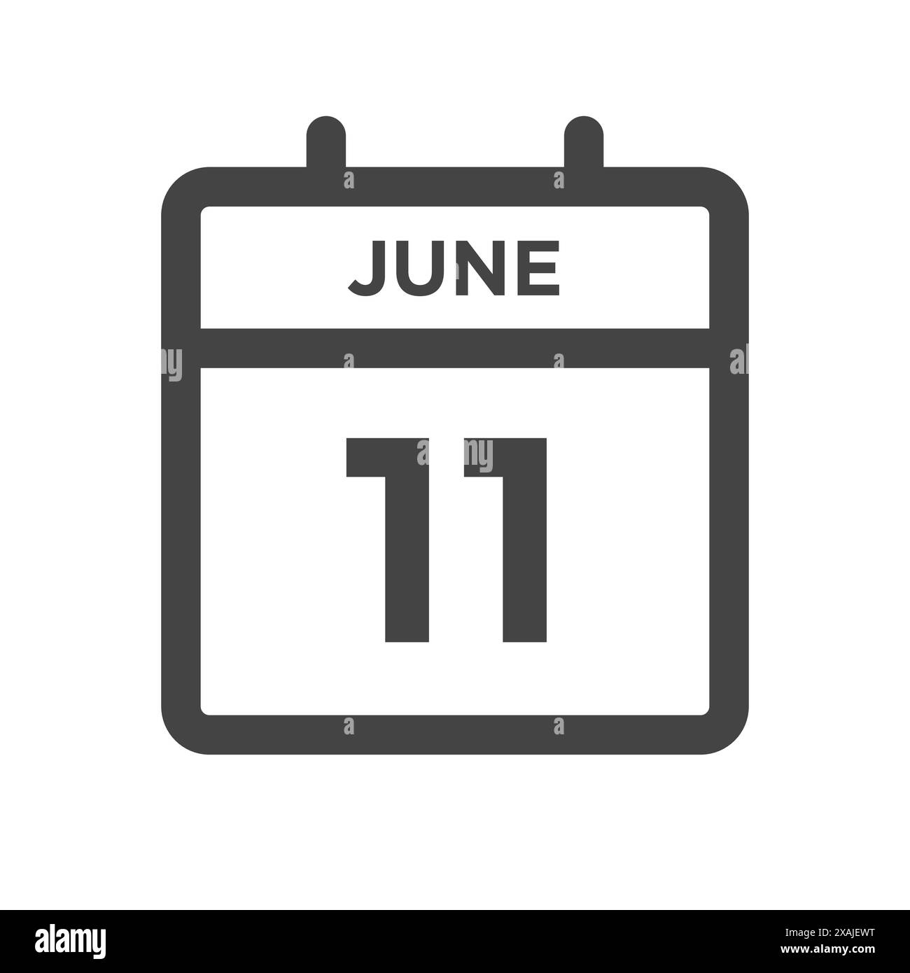 11 giugno giorno di calendario o data di calendario per la scadenza e l'appuntamento Illustrazione Vettoriale