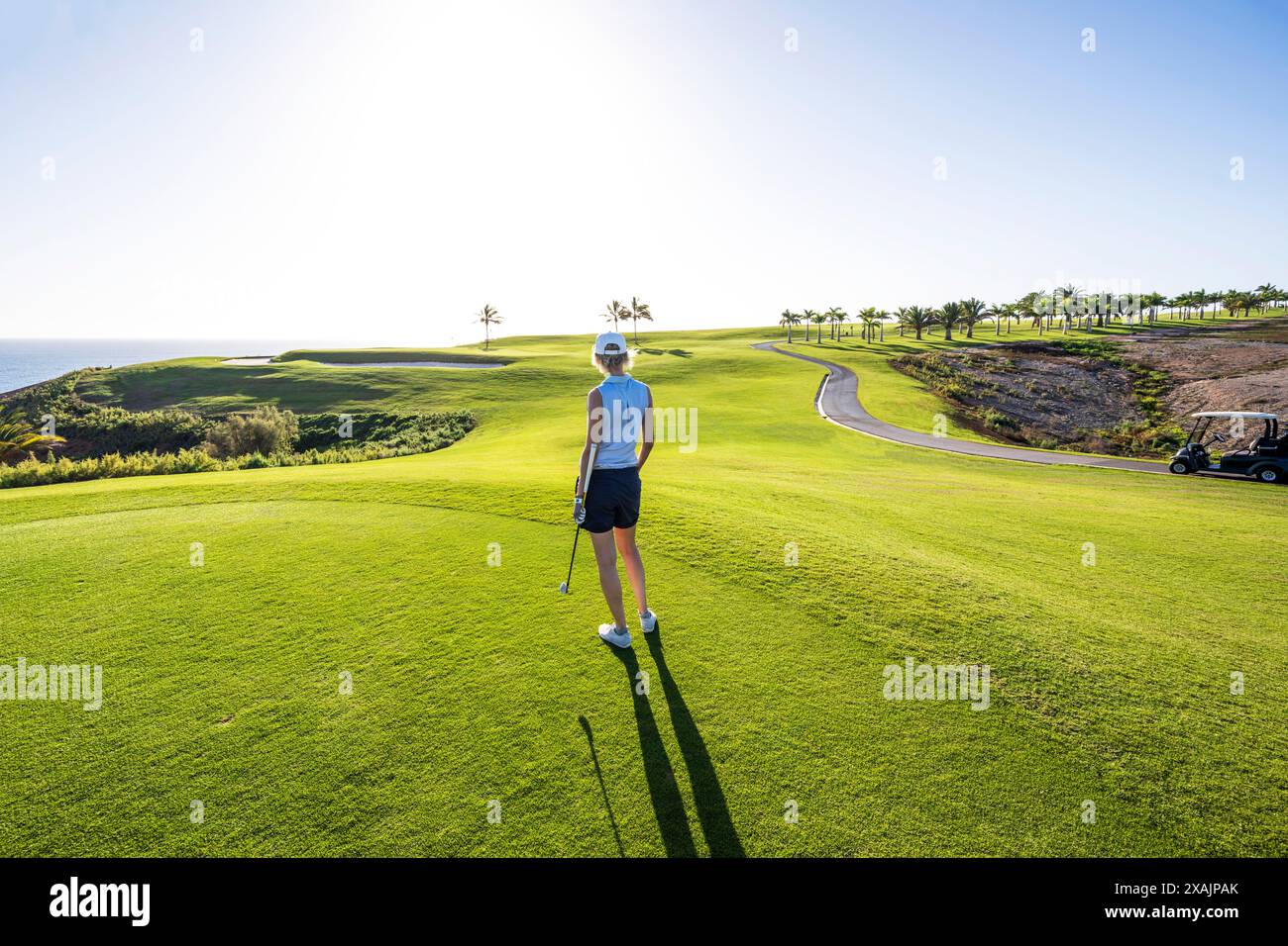 Golfista in lacrime, GC Meloneras, Gran Canaria, Spagna, Europa Foto Stock