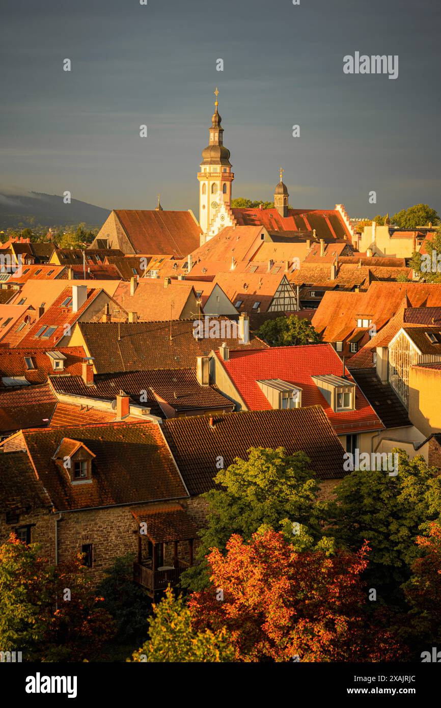 Karlsruhe, Durlach, vista sulla città vecchia. Foto Stock