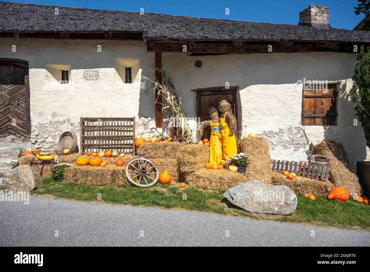 Austria, Serfaus-Fiss-Ladis, Fiss, cifre di paglia. Foto Stock