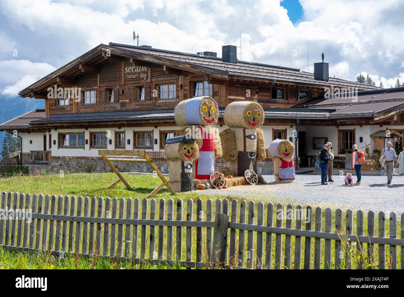 Austria, Serfaus-Fiss-Ladis, Seealm Mountain inn. Foto Stock