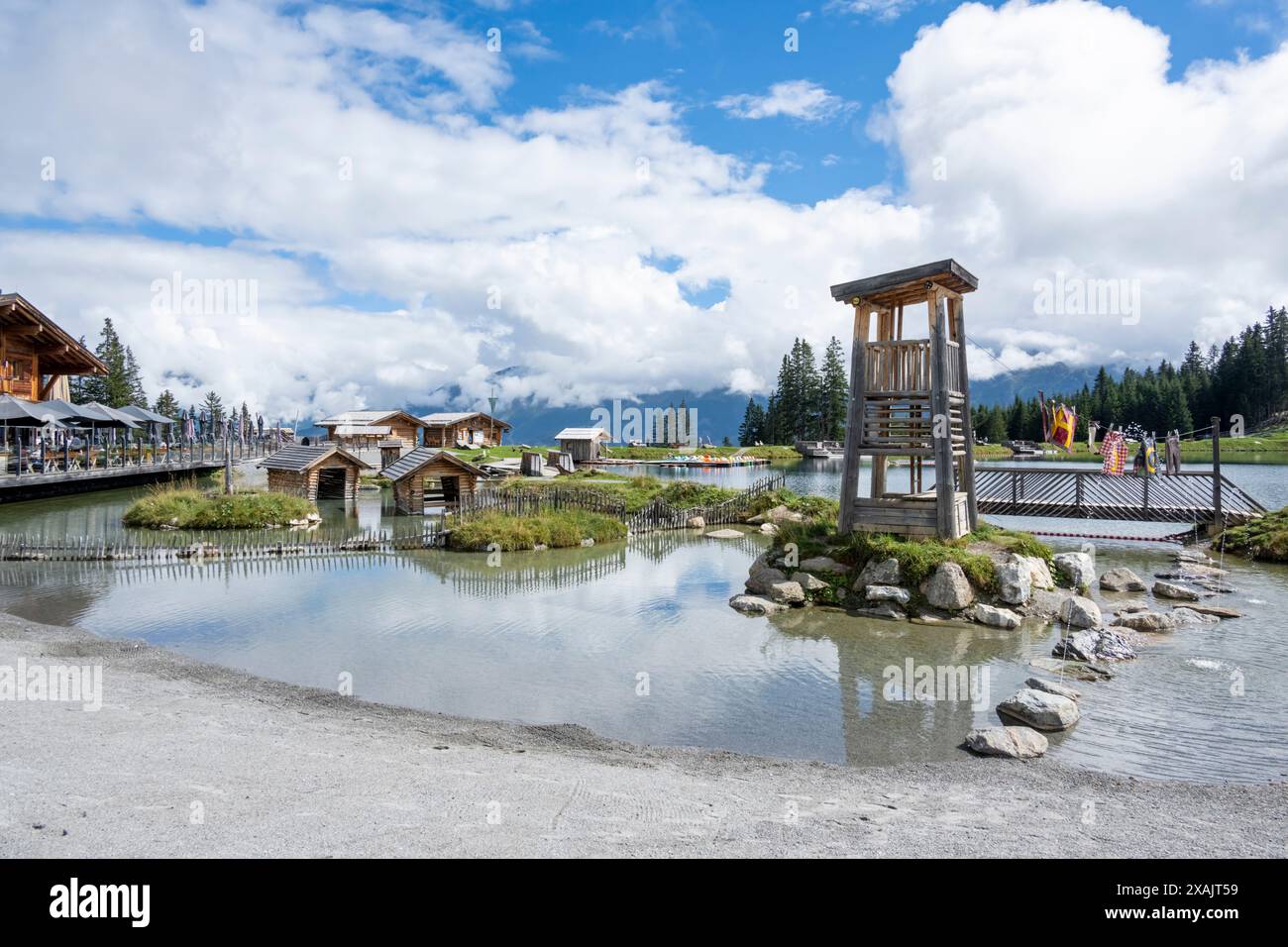 Austria, Serfaus-Fiss-Ladis, Adventure Park Hög, Serfaus. Foto Stock