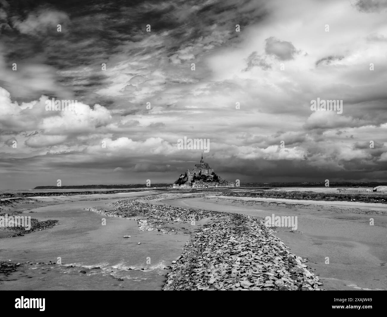 Le Mont Saint Michel, in Normandia, Francia Foto Stock