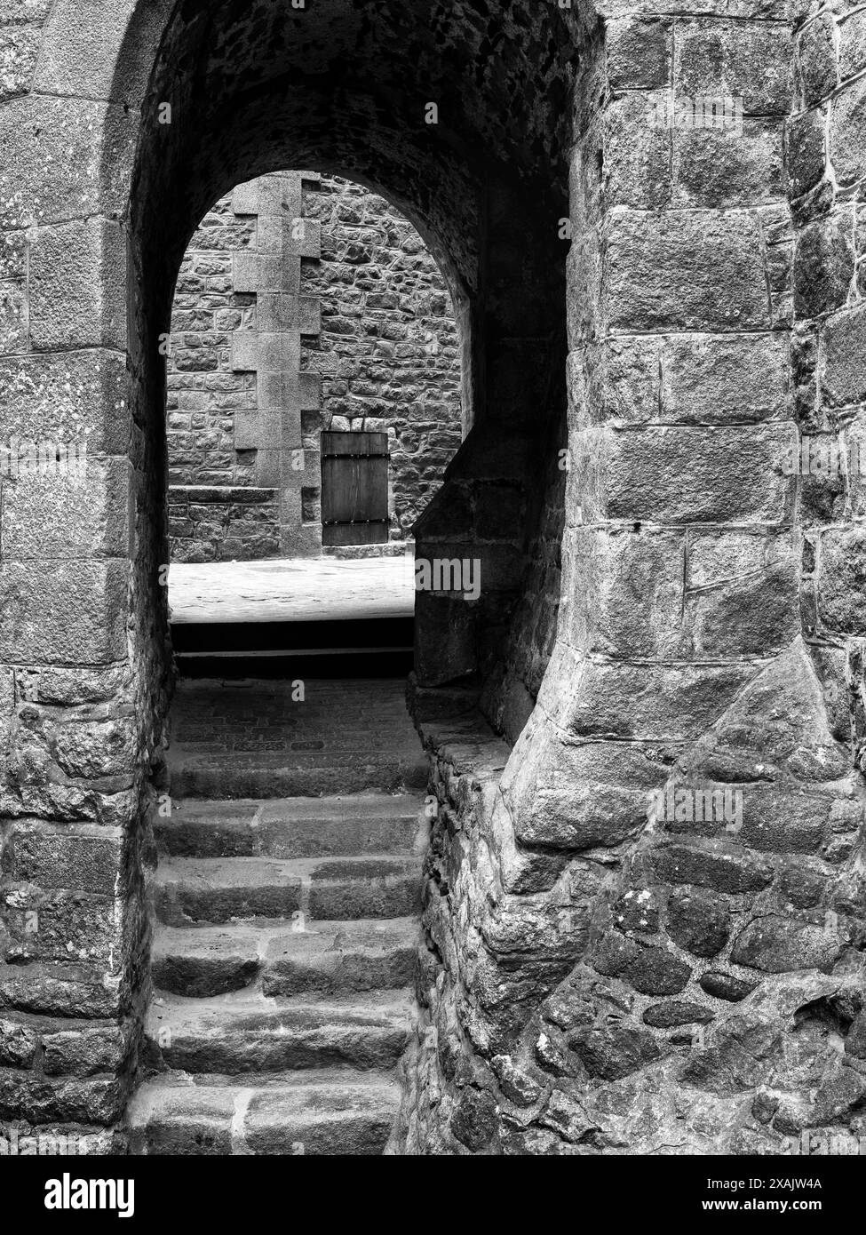 Le Mont Saint Michel, in Normandia, Francia Foto Stock