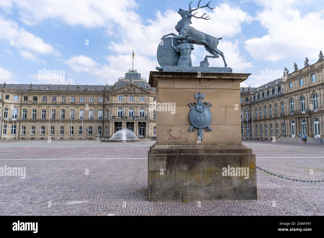 Europa, Germania, Baden-Württemberg, Stoccarda, Schlossplatz, nuovo Palazzo sulla Schlossplatz di Stoccarda Foto Stock