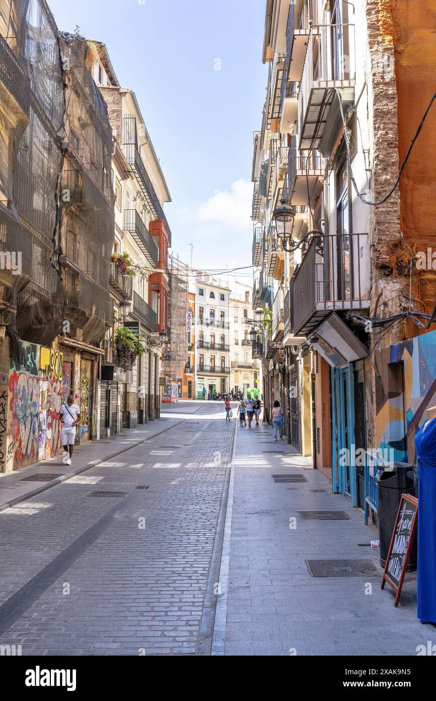 Europa, Spagna, Provincia di Valencia, Valencia, scena di strada nel centro di Valencia Foto Stock