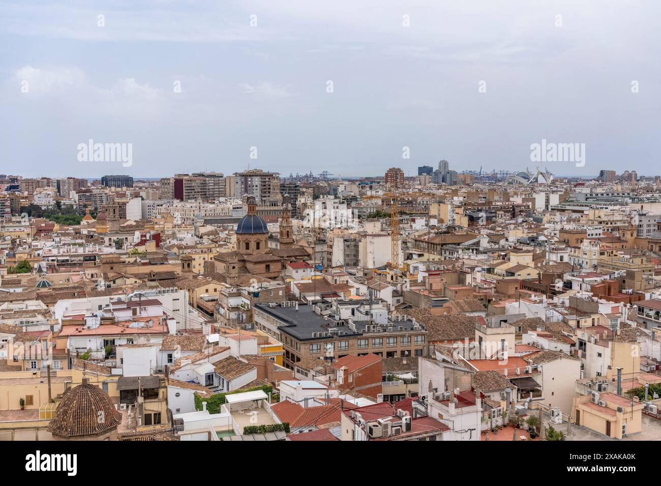 Europa, Spagna, Provincia di Valencia, Valencia, Ciutat Vella, vista dalla torre di osservazione Torre de Micalet Foto Stock