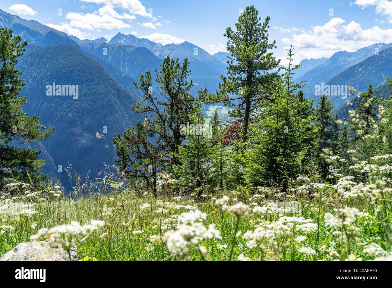 Europa, Austria, Tirolo, Alpi Ötztal, Ötztal, Oetz, vista dal rifugio Armelen Foto Stock