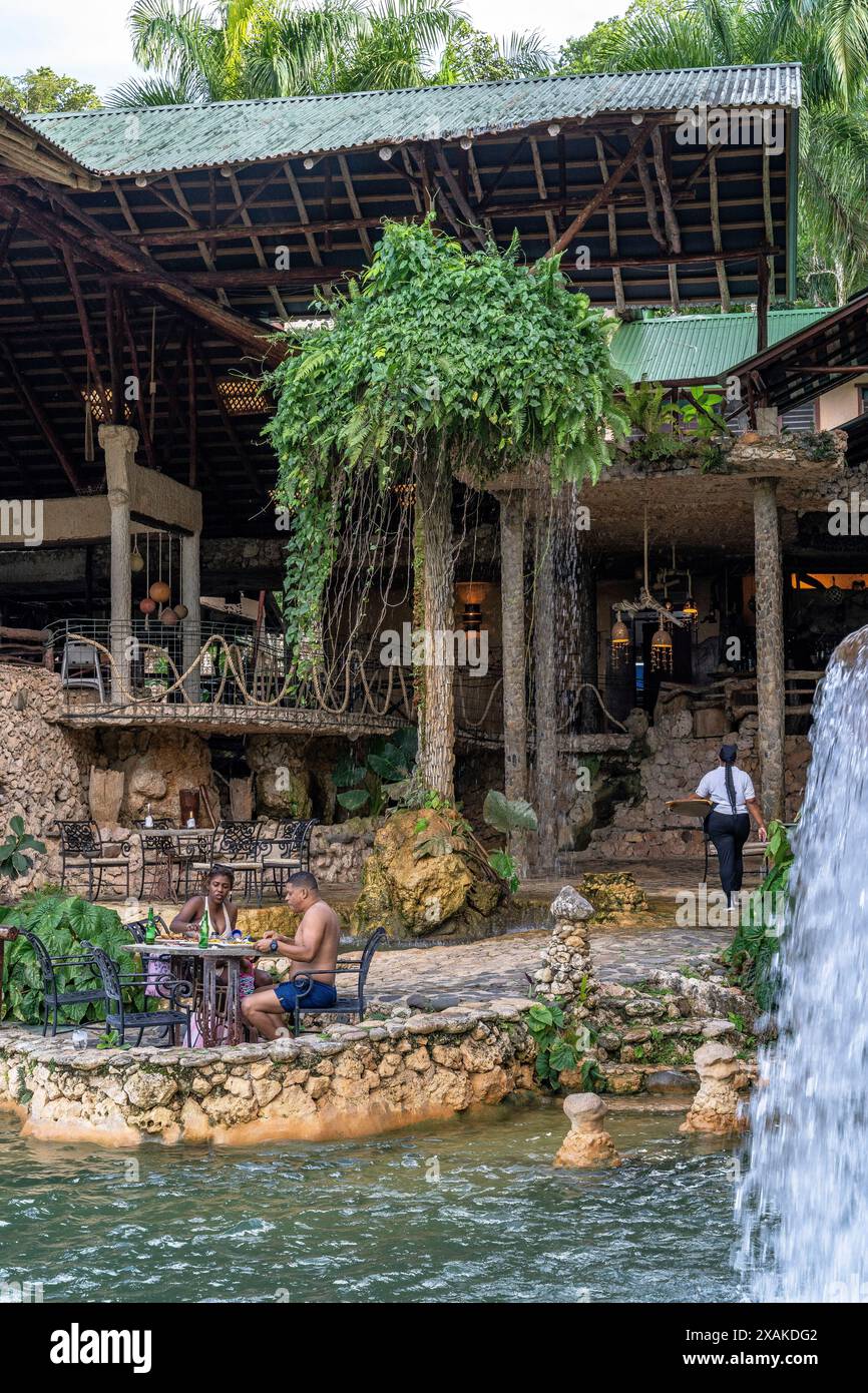 Nord America, Caraibi, grandi Antille, isola di Hispaniola, Repubblica Dominicana, provincia di Hato Mayor, Sabana de la Mar, Parco Nazionale Los Haitises, Eco-Hotel Paraiso Cano Hondo Foto Stock