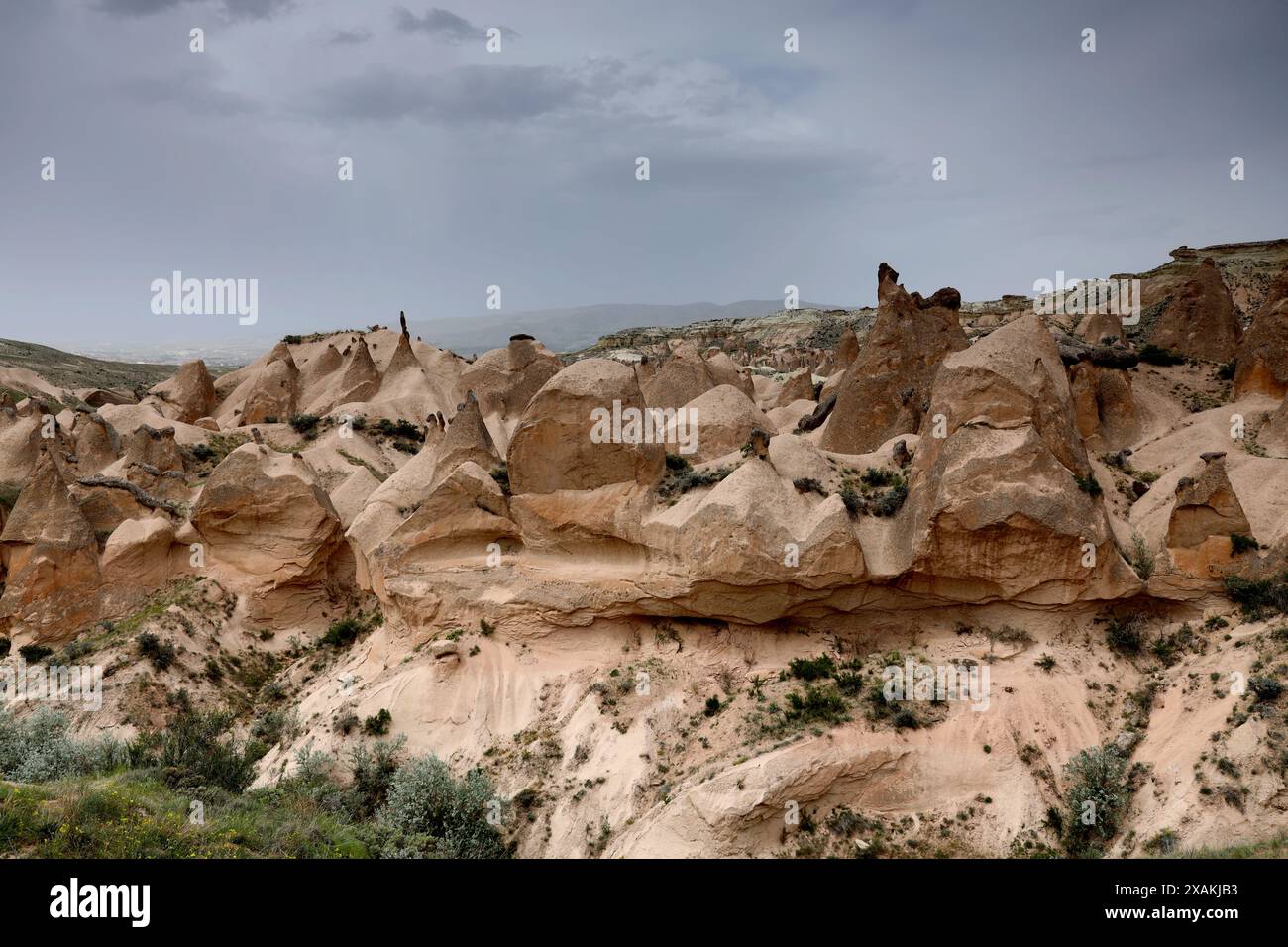 Vista della Imagination Valley in Cappadocia, Turchia Foto Stock