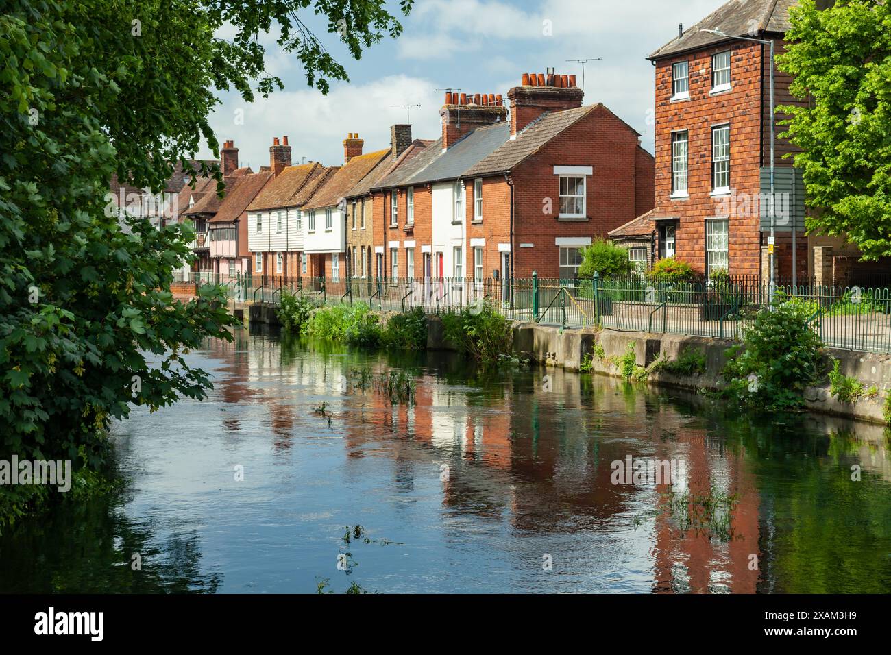 River Great Stour a Canterbury, Kent, Inghilterra. Foto Stock