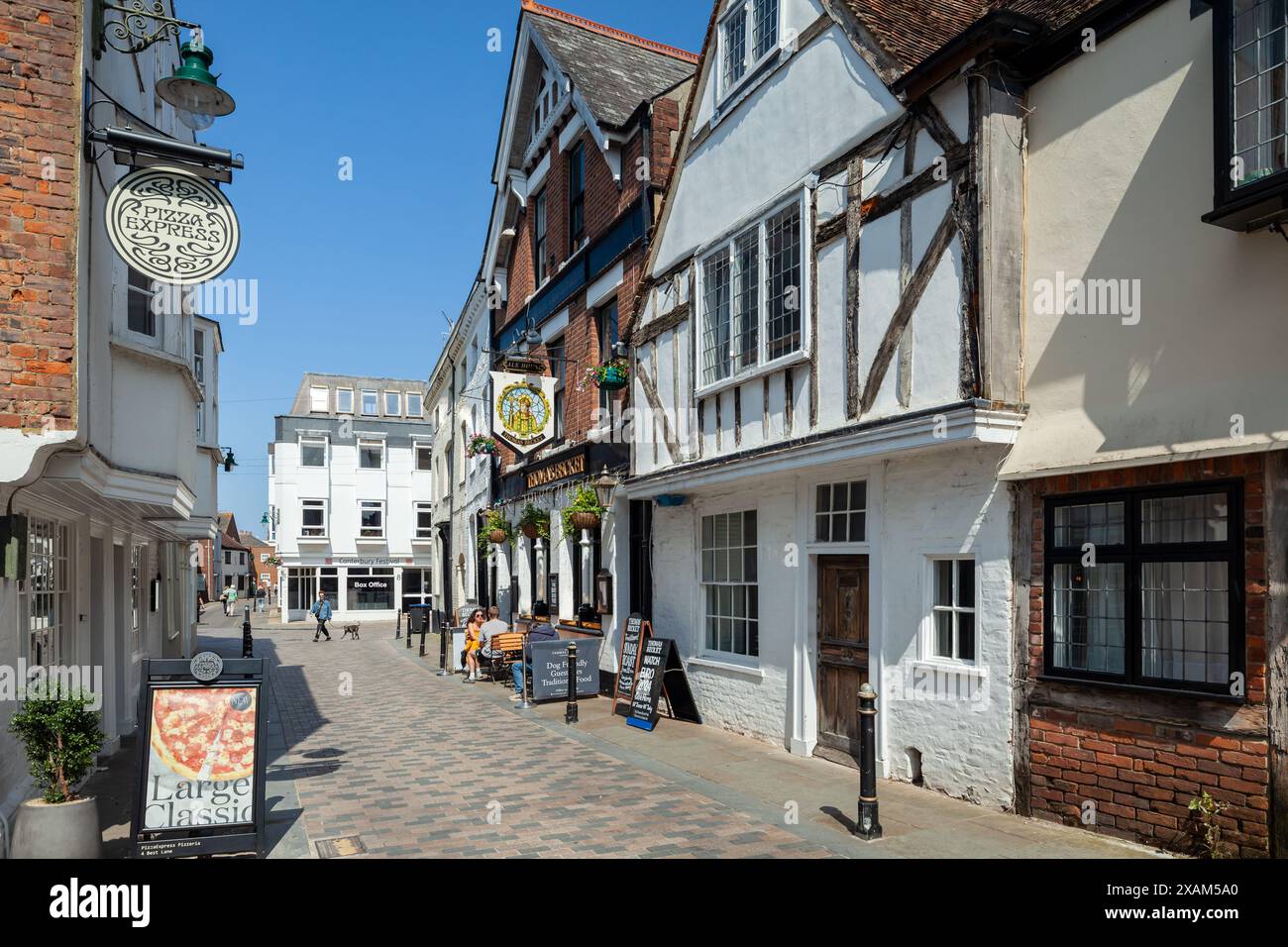 Vecchie case nel centro di Canterbury, Kent, Inghilterra. Foto Stock