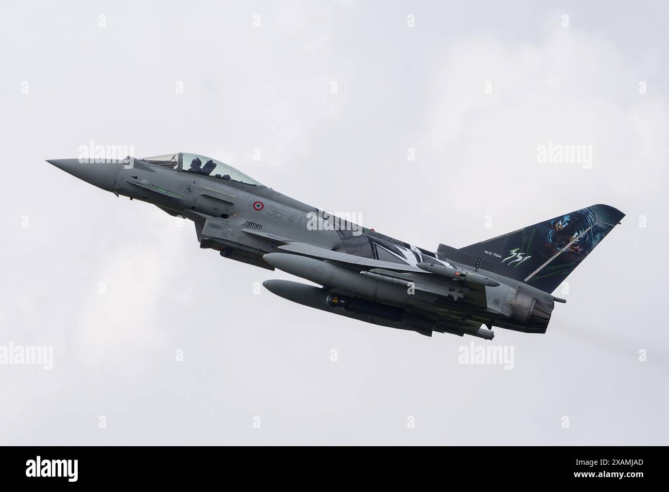 EF-2000 Eurofighter del XII gruppo Aeronautica militare "Aeronautica militare Italiana", durante il Tiger Meeting della NATO a Schleswig AB, Jagel, Germania. 7 giugno 2024. (Foto di Cody Froggatt/News Images) a Jagel, Germania il 6/7/2024. (Foto di Cody Froggatt/News Images/Sipa USA) credito: SIPA USA/Alamy Live News Foto Stock