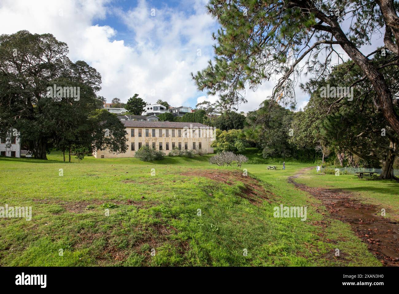 La Strickland House, nota anche come Carrara House, è un edificio storico ed ex casa convalescente nel parco nazionale del porto di Sydney, Vaucluse, sobborgo orientale di Sydney Foto Stock