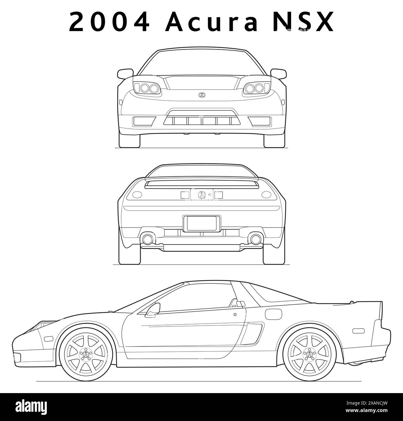 2004 progetto per auto Acura NSX Illustrazione Vettoriale