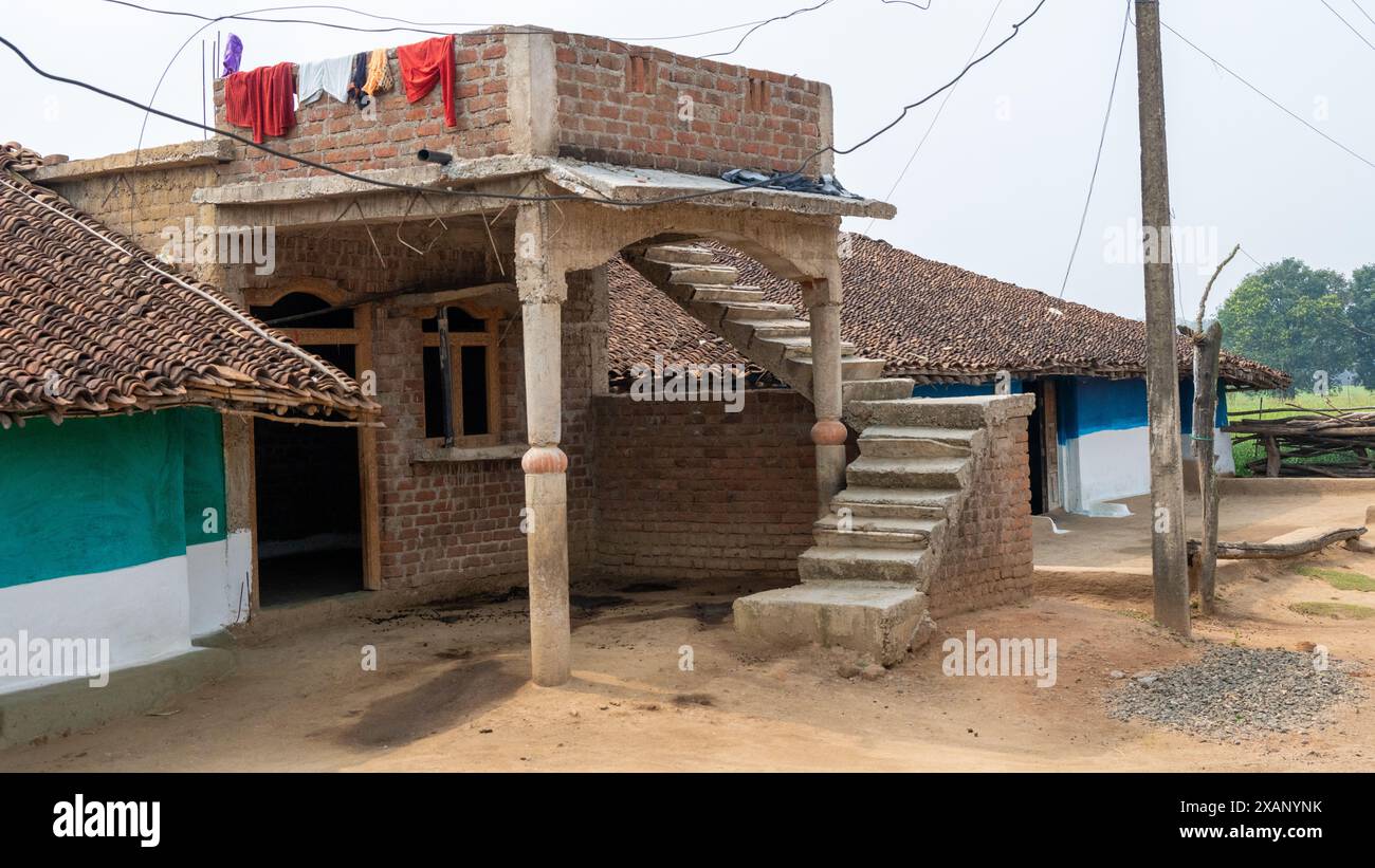Villaggio agricolo rurale, Madhya Pradesh, India Foto Stock