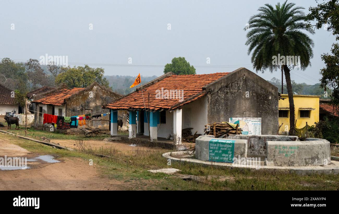 Villaggio agricolo rurale, Madhya Pradesh, India Foto Stock