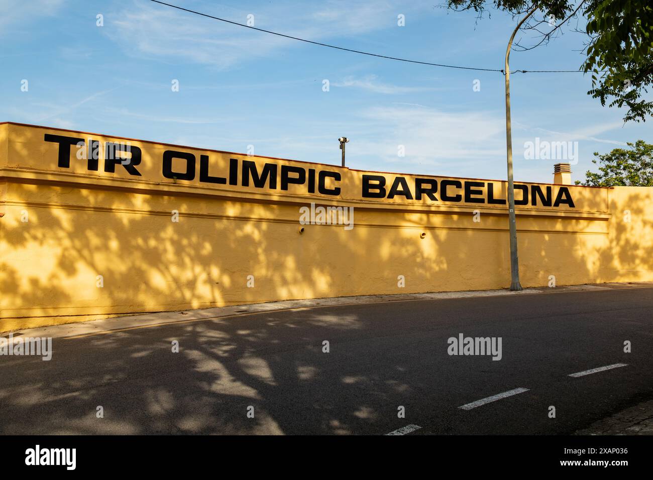 TIR Olimpic Barcelona firma - il poligono olimpico di tiro, Catalogna, Spagna. Foto Stock
