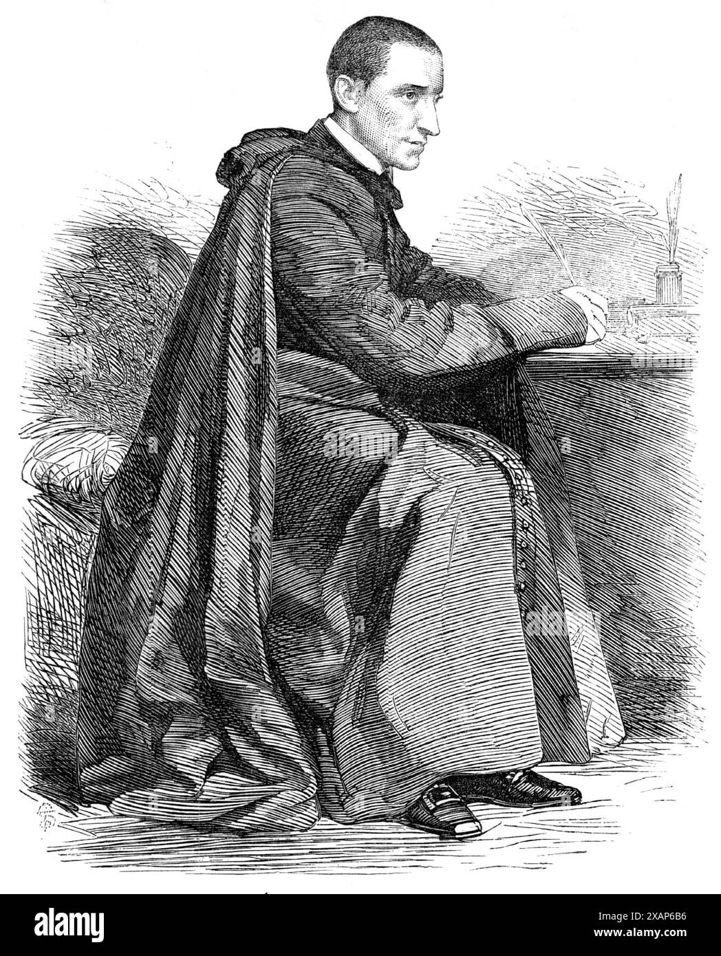 Signore De M&#xe9;cavalcò, ultimamente il Ministro della Guerra del Papa, 1865. "Il licenziamento, o il ritiro... del defunto Ministro della Guerra a Roma, monsignore Xavier de M&#xe9;cavalcò... ha causato un certo numero di discussioni. Sembra che non solo il Cardinale Antonelli, il potente Segretario di Stato, ma l'intera Corte di Roma, temeva di avere M&#xe9;in carica in un momento in cui stava iniziando l'evacuazione degli Stati Pontifici da parte dei francesi, poiché, con il suo carattere impulsivo, si sentiva che poteva provocare una collisione. Anche un deficit molto considerevole è stato scoperto dal ministro di F. Foto Stock