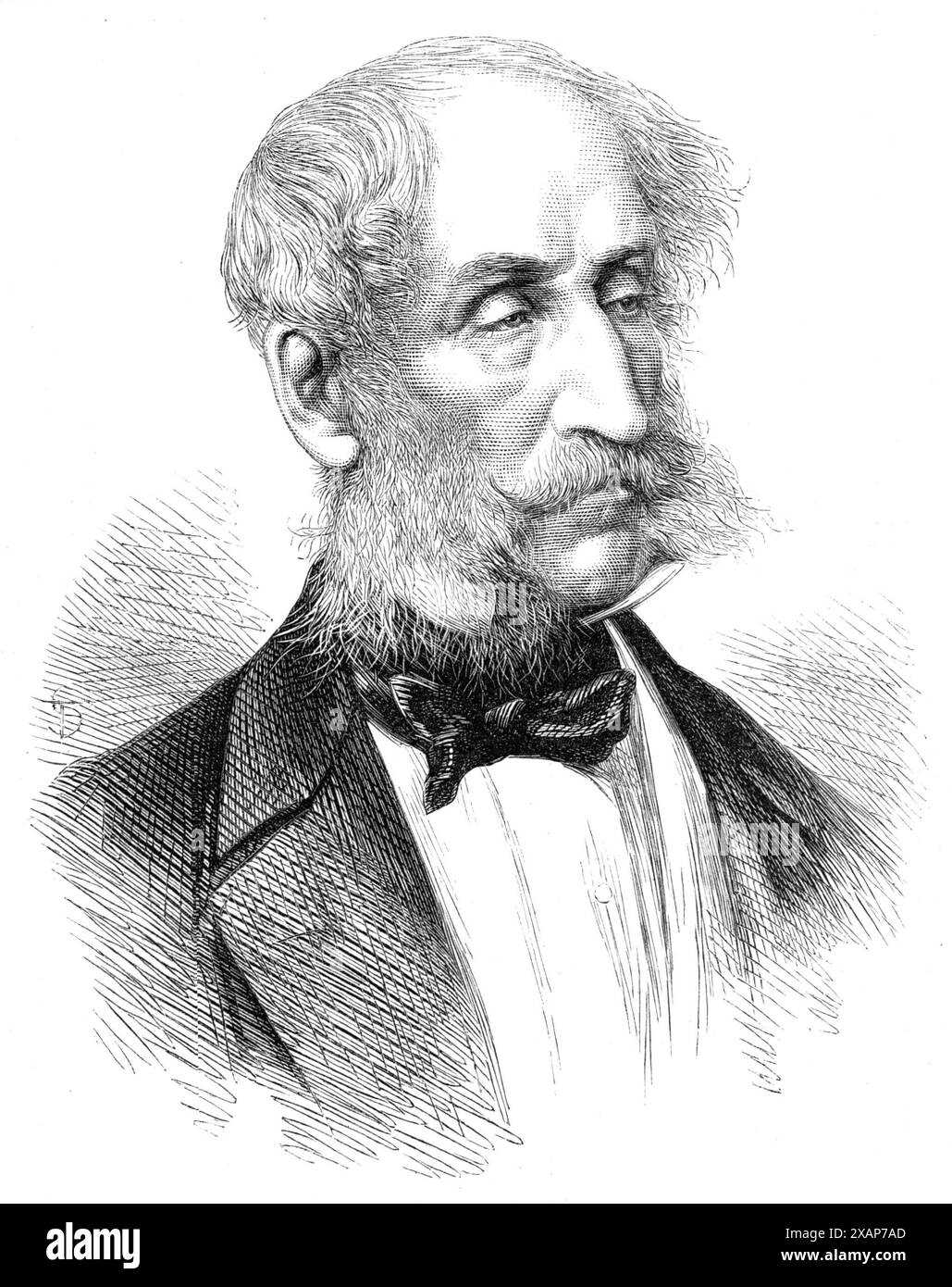 Il defunto conte di Cardigan, K.C.B., 1868. Incisione da una fotografia di Ernest Edwards. "La morte di Lord Cardigan, all'età di settant'anni, è stata annunciata nel nostro ultimo [numero]...i suoi servizi militari, soprattutto nel guidare la famosa carica di cavalleria leggera a Balaklava, ci hanno indotto a dare un'incisione del suo ritratto. In effetti, poche persone di rango che non erano molto impegnate in affari parlamentari e controversie politiche hanno attirato a se stesse, in un modo o nell'altro, una quota maggiore di pubblicità. Le sue migliori qualità, e in particolare quella di audace coraggio personale, ce la farà Foto Stock