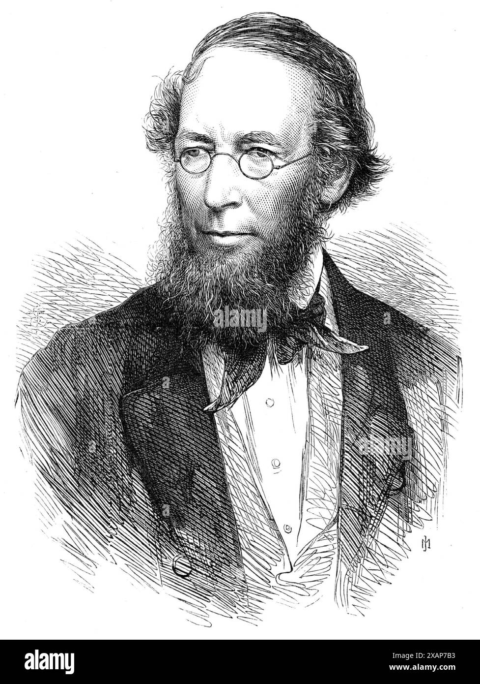 Il defunto Dr. Lindley, professore di botanica, 1865. Incisione da una fotografia dei signori Maull e Polyblank del Dr. John Lindley, '...uno dei più eminenti botanici inglesi moderni e autore dei migliori libri che abbiamo in vari dipartimenti di quel science...in 1829...è stato nominato professore di botanica all'University College di Londra. In questo periodo il sistema linneano era quasi universalmente seguito da botanici inglesi. È uno dei meriti principali del Dr. Lindley che presto vide la necessità di sostituire l'artificiale con la classificazione naturale delle piante. In un saggio su Th Foto Stock Il defunto Dr. Lindley, professore di botanica, 1865. Incisione da una fotografia dei signori Maull e Polyblank del Dr. John Lindley, '...uno dei più eminenti botanici inglesi moderni e autore dei migliori libri che abbiamo in vari dipartimenti di quel science...in 1829...è stato nominato professore di botanica all'University College di Londra. In questo periodo il sistema linneano era quasi universalmente seguito da botanici inglesi. È uno dei meriti principali del Dr. Lindley che presto vide la necessità di sostituire l'artificiale con la classificazione naturale delle piante. In un saggio su Th Foto Stock