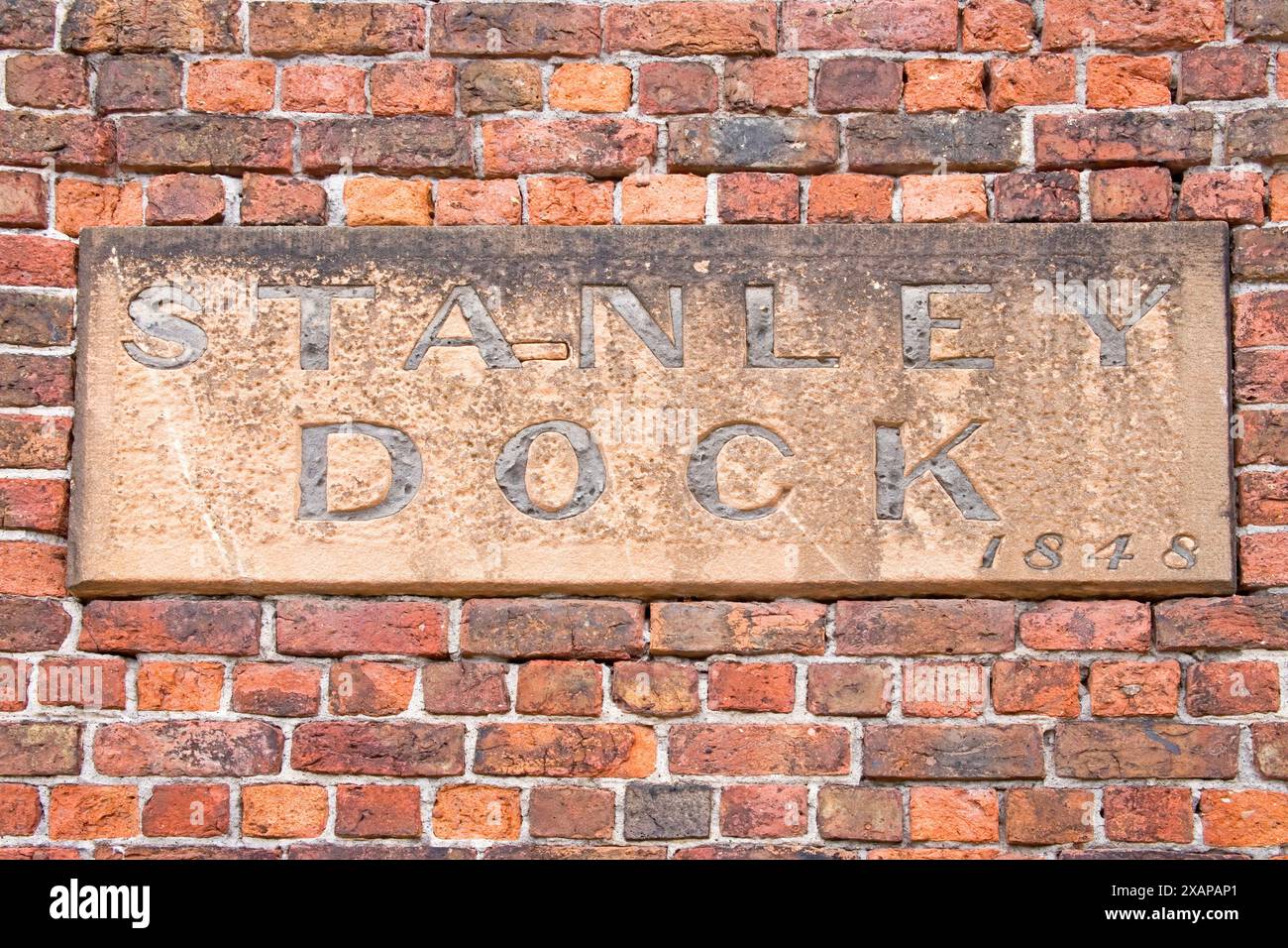 cartello liverpool stanley docks su merseyside Foto Stock