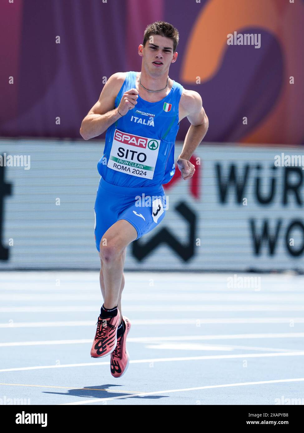 Roma, Italia. 8 giugno 2024. Roma, Italia, 8 giugno 2024: Luca sito (Italia) durante i 400 metri durante i Campionati europei di atletica leggera 2024 allo Stadio Olimpico di Roma. (Daniela Porcelli/SPP) credito: SPP Sport Press Photo. /Alamy Live News Foto Stock