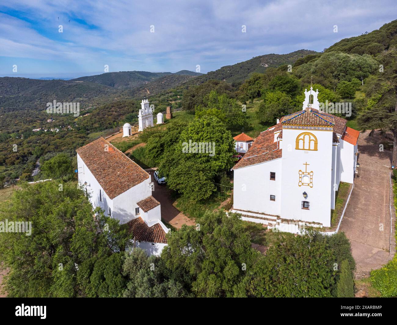 Peña de Arias Montano, Alájar, Huelva, Andalusia, Spagna. Foto Stock