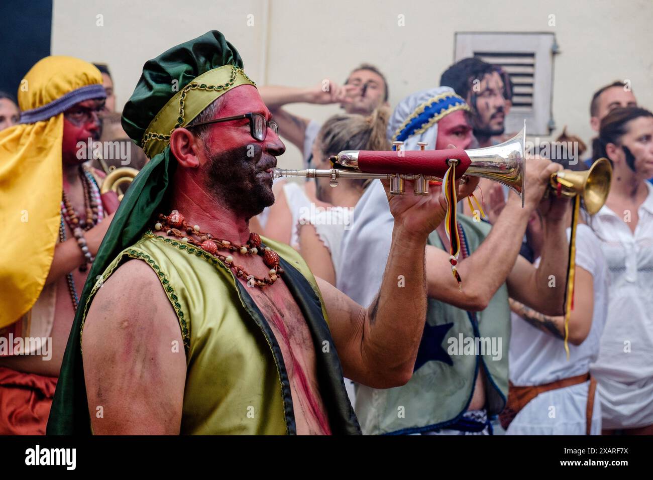 Mori e cristiani, festival de la Patrona, Pollanza, Maiorca, Isole baleari, Spagna. Foto Stock