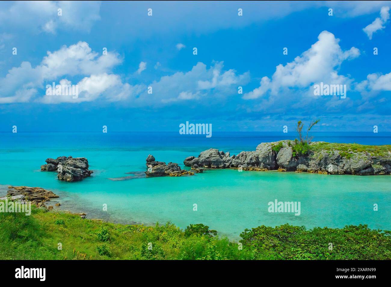 Baia del tabacco acque turchesi Bermuda Foto Stock