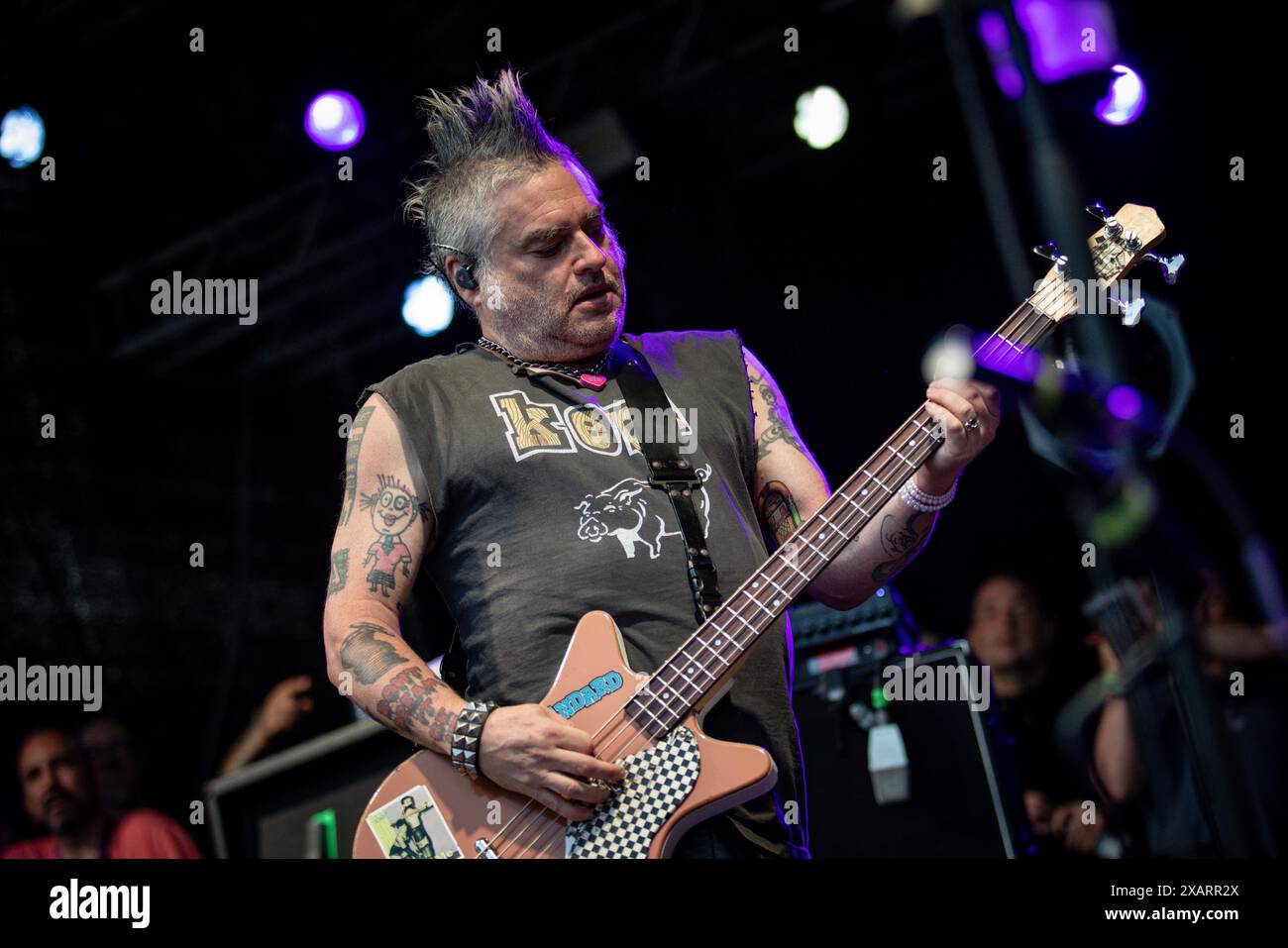 Augusta, Germania. 07/06/2024. FAT Mike performe al concerto NOFX Punk in drublic: Lasst Tour 2024. 40 anni, 40 città, 40 Songs x Day - l'iconica band punk NOFX ha tenuto un'esibizione indimenticabile ad Augusta come parte del loro tour di addio. Crediti: Valerio Agolino / Alamy Live News Foto Stock