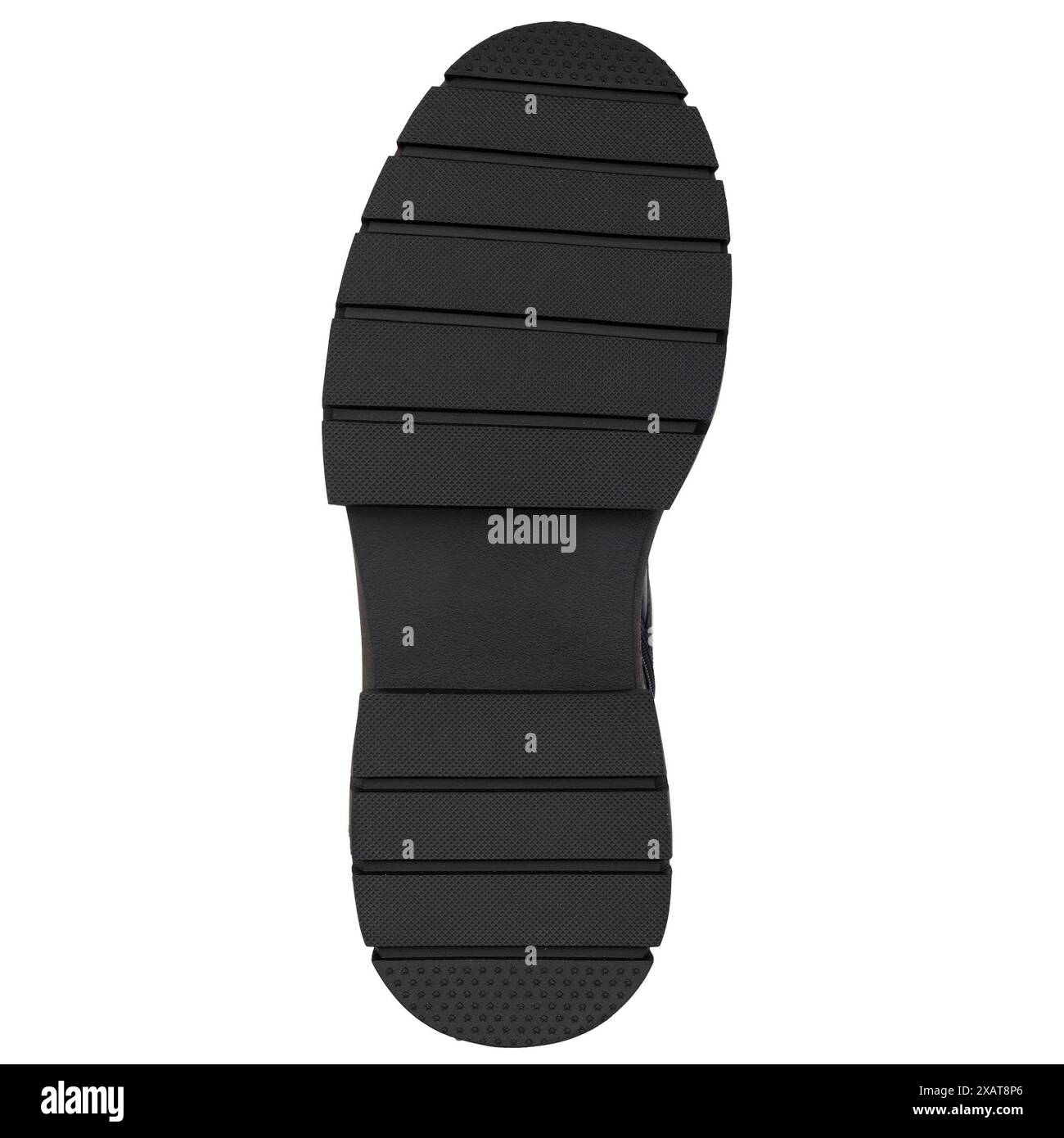 Suola in gomma nera di una scarpa Foto Stock