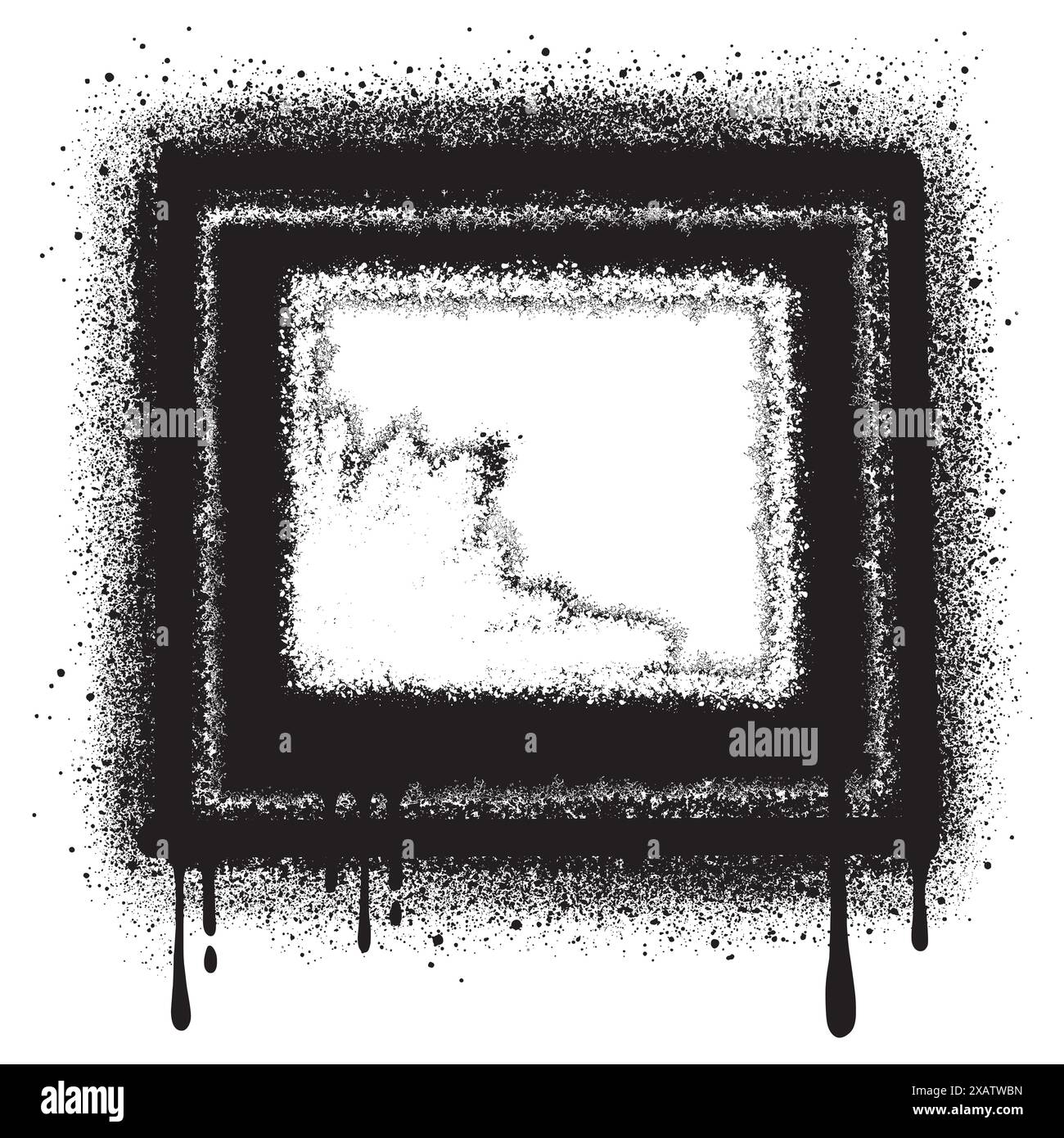 Graffiti per cornici di compleanno con vernice spray nera.illustrazione vettoriale. Illustrazione Vettoriale